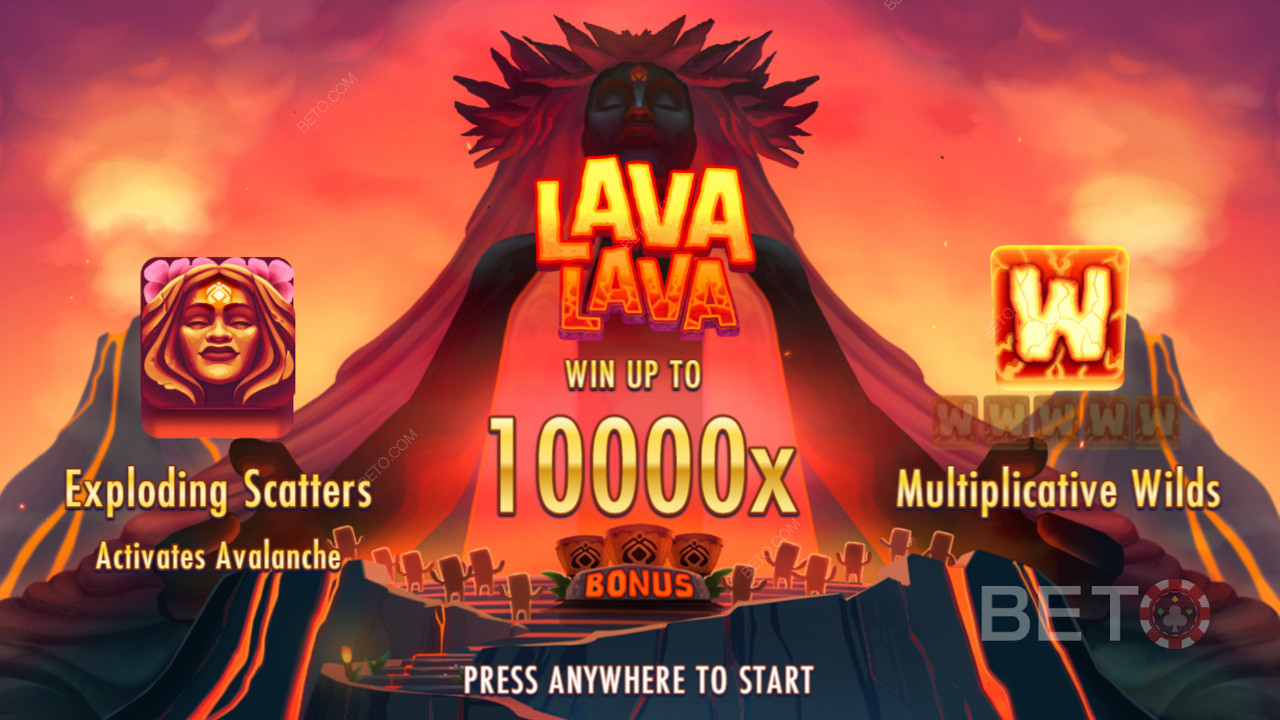 Насолоджуйтеся вибуховими скатерами, дикими множниками та лавинами в ігровому автоматі Lava Lava