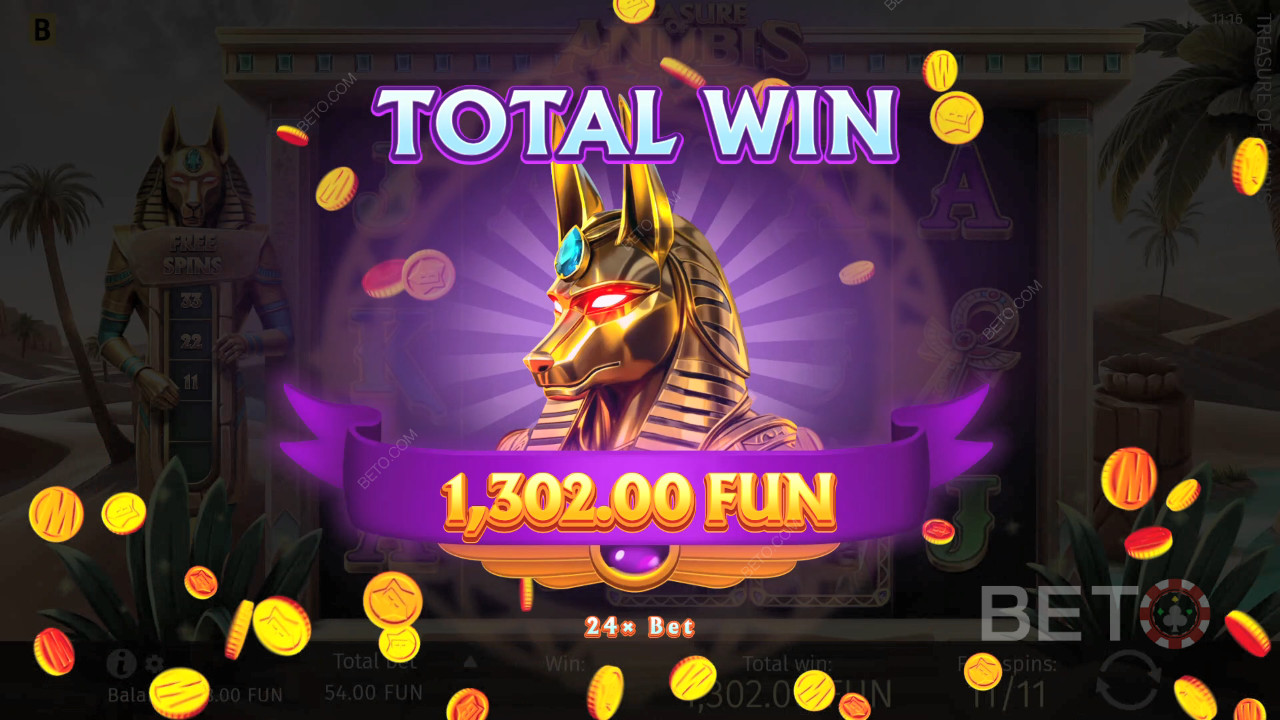 Виграйте в 1,939 разів більше вашої ставки в онлайн-слоті Treasure of Anubis!