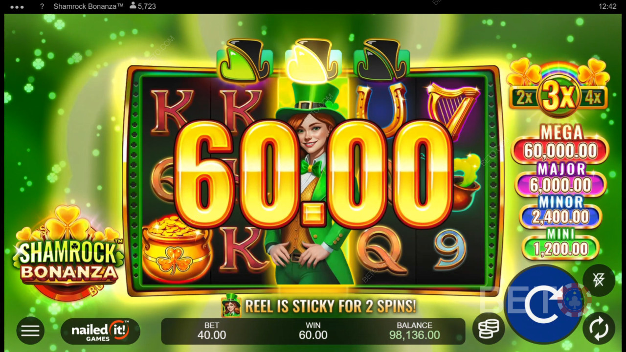 Виграйте 5,340 разів більше вашої ставки в ігровому автоматі Shamrock Bonanza!