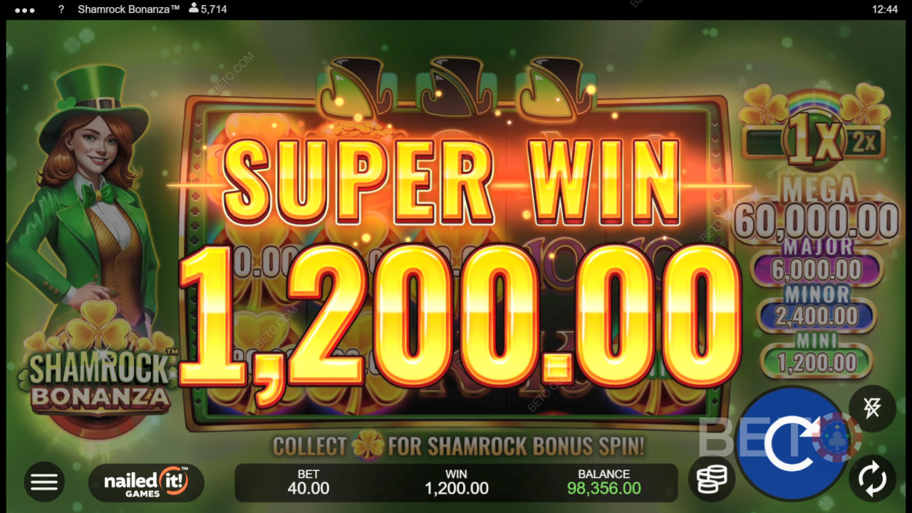Особливості бонусів пояснюються в Shamrock Bonanza від Nailed It! Games