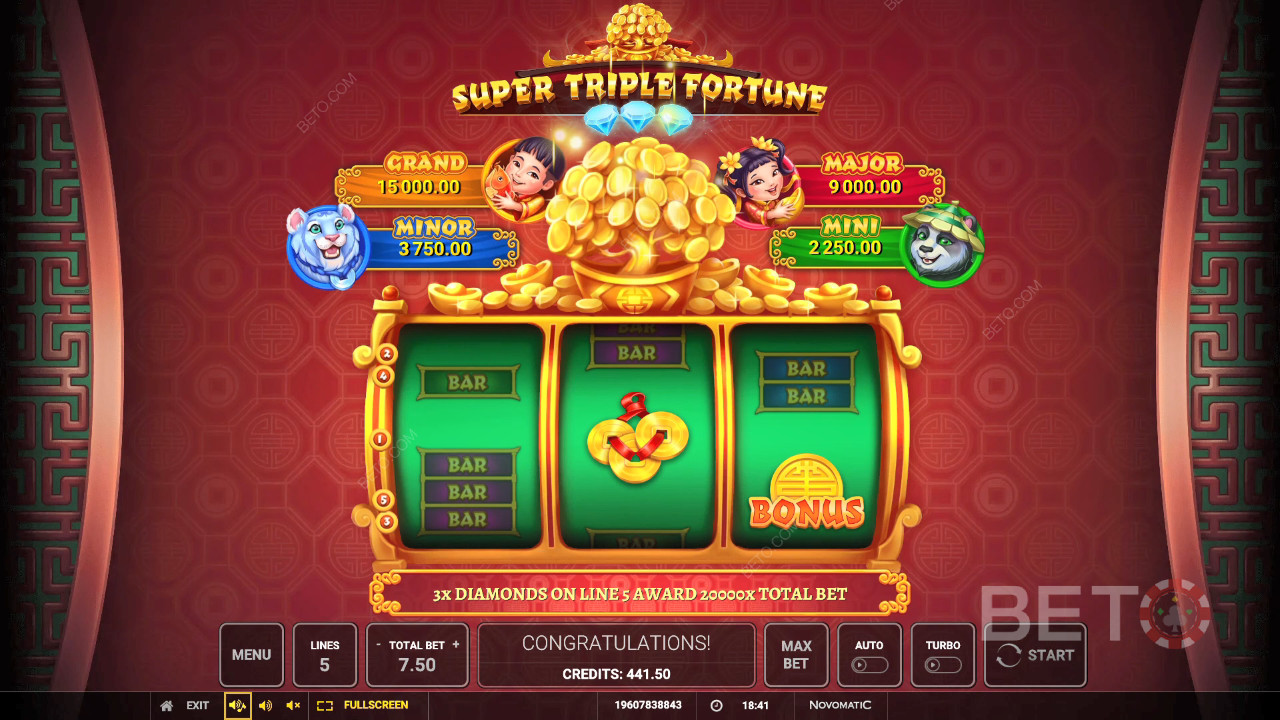 Огляд Super Triple Fortune від BETO Slots