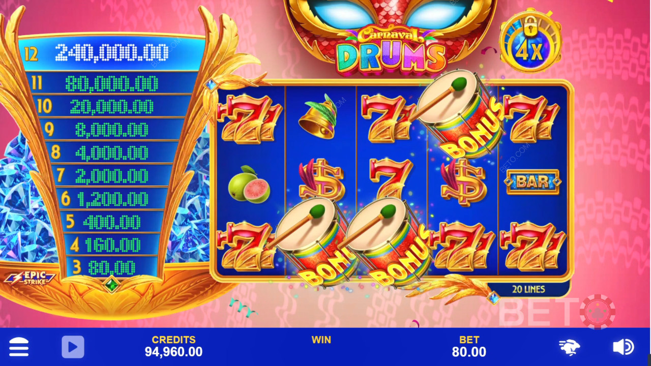 Огляд барабанів Carnaval від BETO Slots