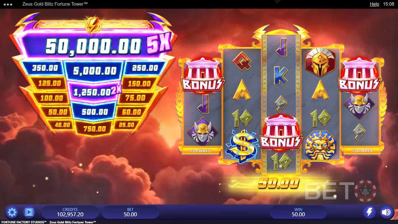 Огляд Zeus Gold Blitz Fortune Tower від BETO Slots