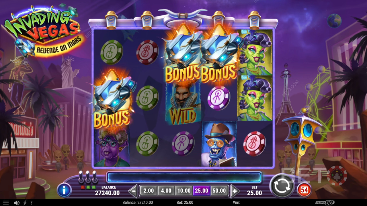 Огляд ігрового автомата Invasion of Vegas Revenge on Mars від BETO Slots