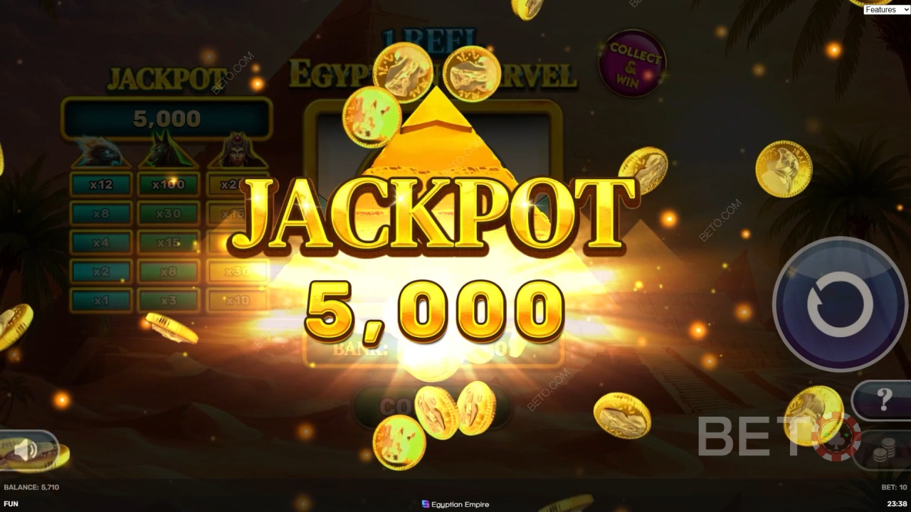Виграйте 500-кратну ставку у відеослоті Egyptian Marvel на 1 барабані!