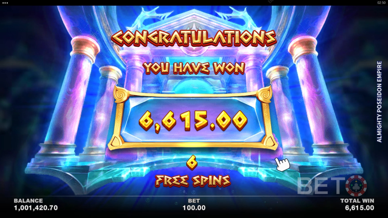 Виграйте у 2,500 разів більше вашої ставки в онлайн-слоті Poseidon Empire!
