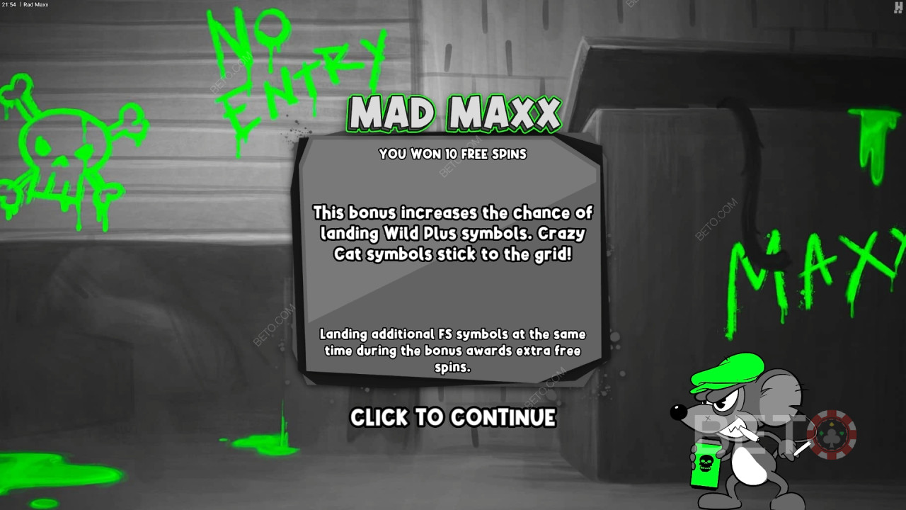 Бонусні функції пояснюються в Rad Maxx від Hacksaw Gaming