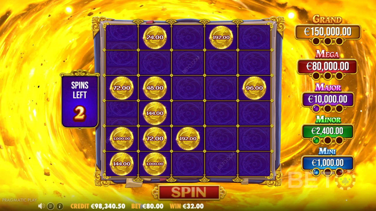 Бонусні функції пояснюються в Spellmaster від Pragmatic Play