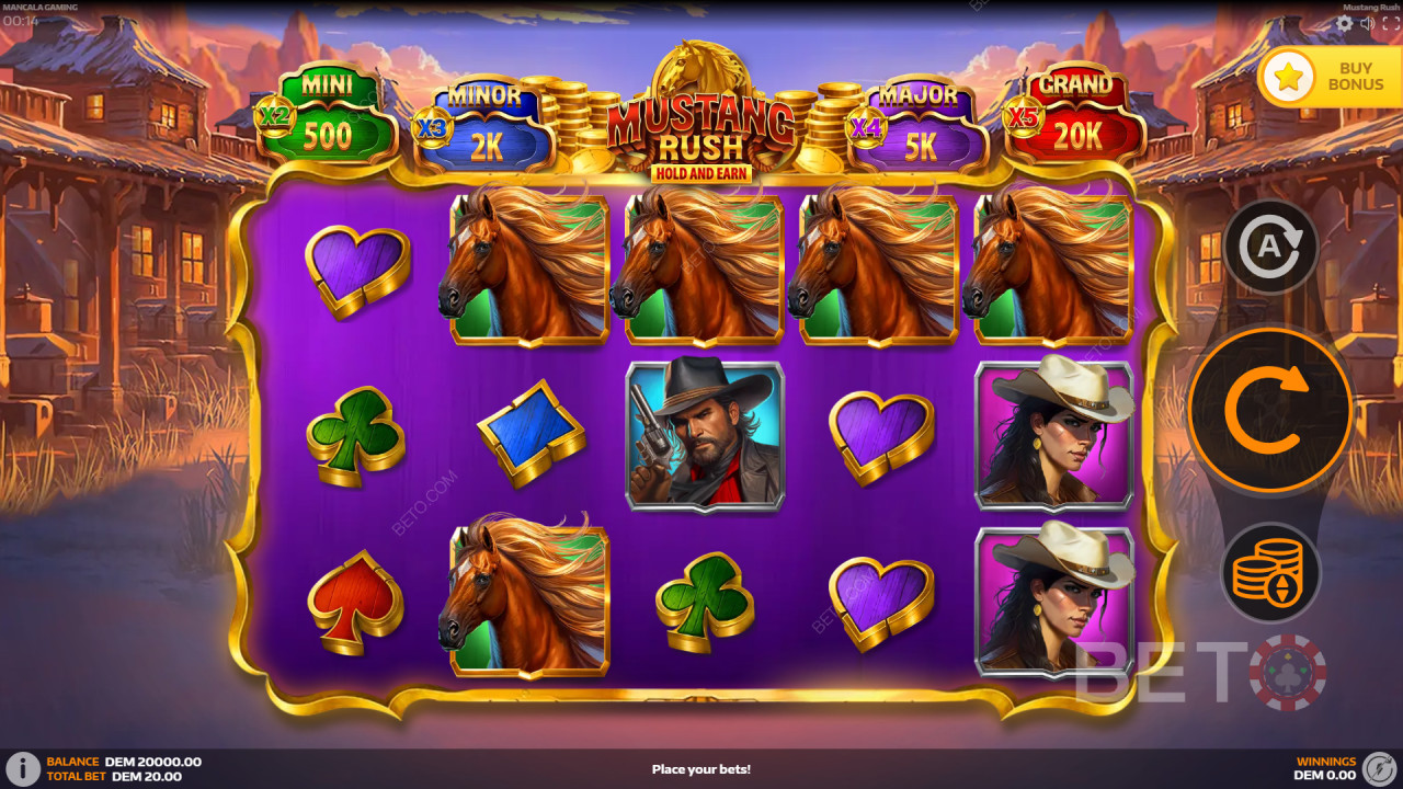 Як грати в Mustang Rush від Mancala Gaming