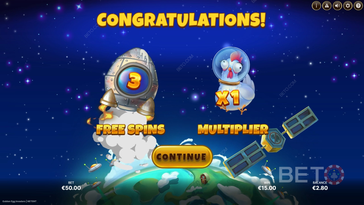 Пояснення бонусних можливостей у Golden Egg Invaders від NetEnt
