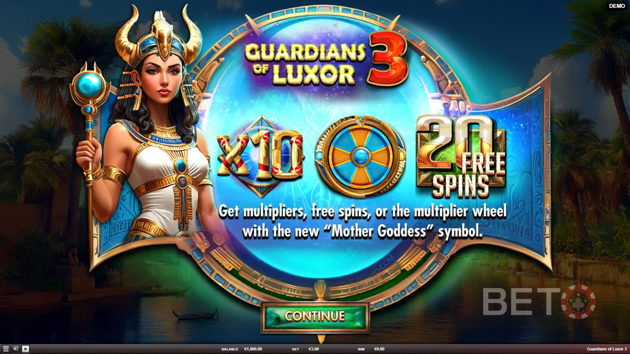 Пояснення щодо бонусних функцій у грі «Guardians of Luxor 3» від Red Rake Gaming