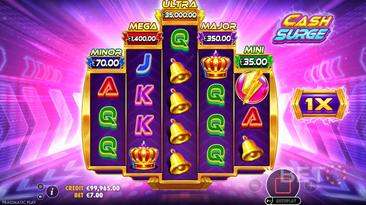 Виграйте 5,000-кратну ставку в слоті Cash Surge!