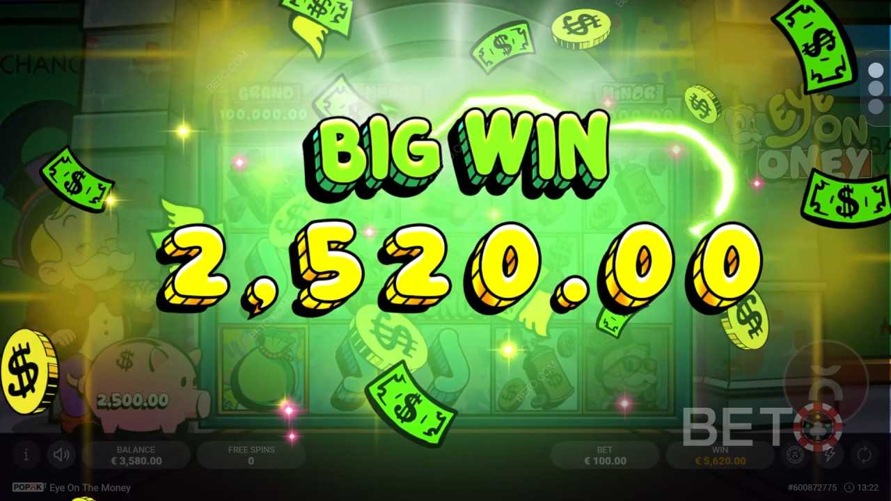 Виграйте 2,500x ставку в онлайн-слоті Eye on the Money!