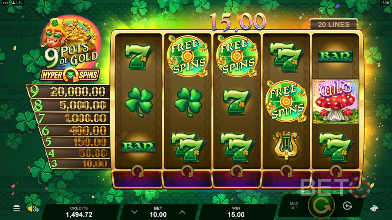9 Pots of Gold Огляд HyperSpins від BETO Slots