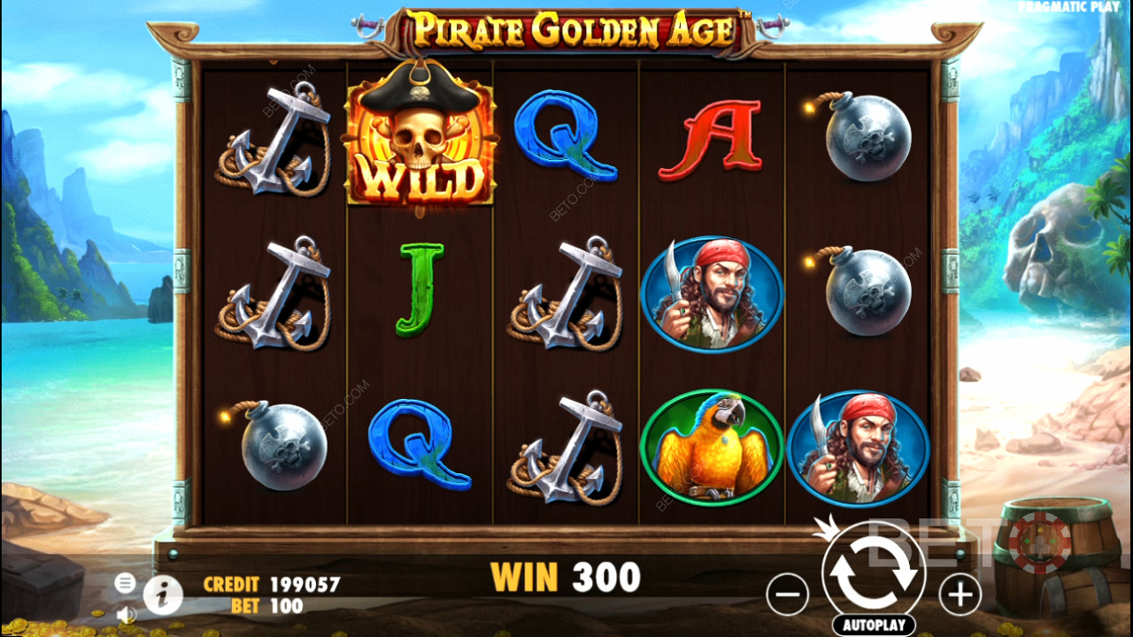 У слоті Pirate Golden Age навіть звичайні символи можуть давати великі виплати