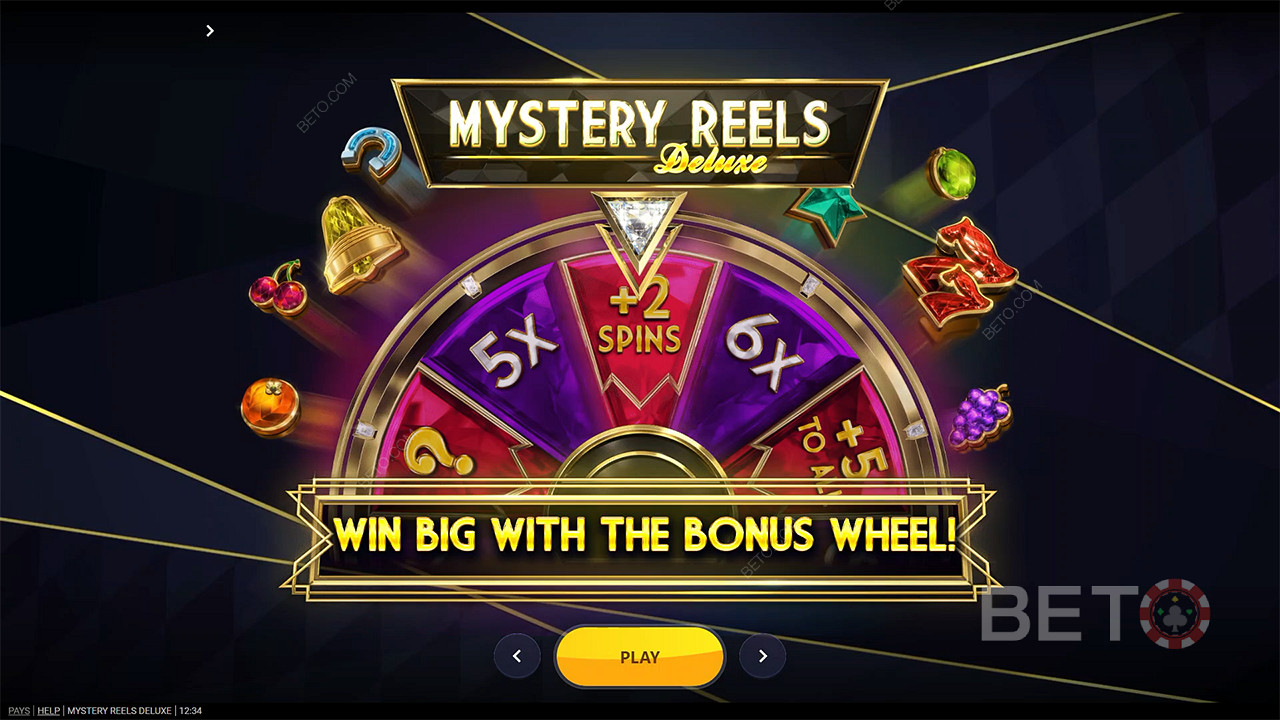 Обертайте бонусне колесо та вигравайте величезні нагороди в слоті Mystery Reels Deluxe