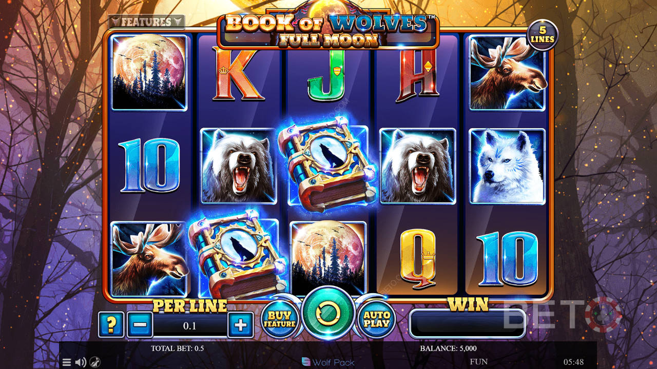 Book Of Wolves - огляд повного місяця від BETO Slots