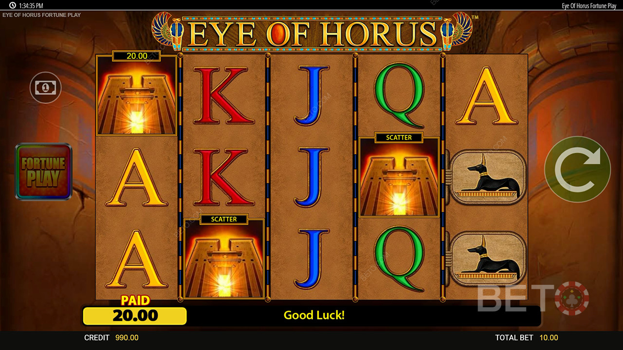 Вердикт для ігрового автомата Eye of Horus Fortune грати онлайн